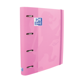 Oxford Touch A4+ Europeanbinder - Tapa Extradura Resistente - Lomo de 45mm - Anillas 4Dx35mm - Recambio 5x5 Incluido - Color Fucsia Pastel