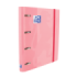 Oxford Europeanbinder Classic A4+ Carpeta de Anillas con Recambio Cuadricula 5x5 - Tapa Extradura - Cierre con Goma Elastica - Color Rosa Chicle