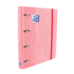 Oxford Europeanbinder Classic A4+ Carpeta de Anillas con Recambio Cuadricula 5x5 - Tapa Extradura - Cierre con Goma Elastica - Color Rosa Chicle