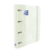 Oxford Europeanbinder Classic A4+ Carpeta de Anillas con Recambio Cuadricula 5x5 - Tapa Extradura - Cierre con Goma Elastica - Color Blanco