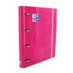 Oxford Europeanbinder Classic A4+ Carpeta de Anillas con Recambio Cuadricula 5x5 - Tapa Extradura - Cierre con Goma Elastica - Color Fucsia
