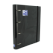 Oxford Europeanbinder Classic A4+ Carpeta de Anillas con Recambio Cuadricula 5x5 - Tapa Extradura - Cierre con Goma Elastica - Color Negro