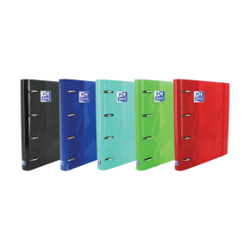 Oxford Europeanbinder Classic A4+ Carpeta de Anillas con Recambio 1 Linea - Tapa Extradura - Cierre con Goma Elastica - Colores Surtidos