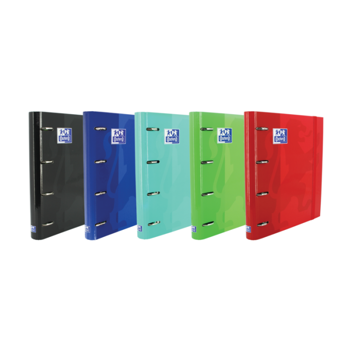 Oxford Europeanbinder Classic A4+ Carpeta de Anillas con Recambio 1 Linea - Tapa Extradura - Cierre con Goma Elastica - Colores Surtidos