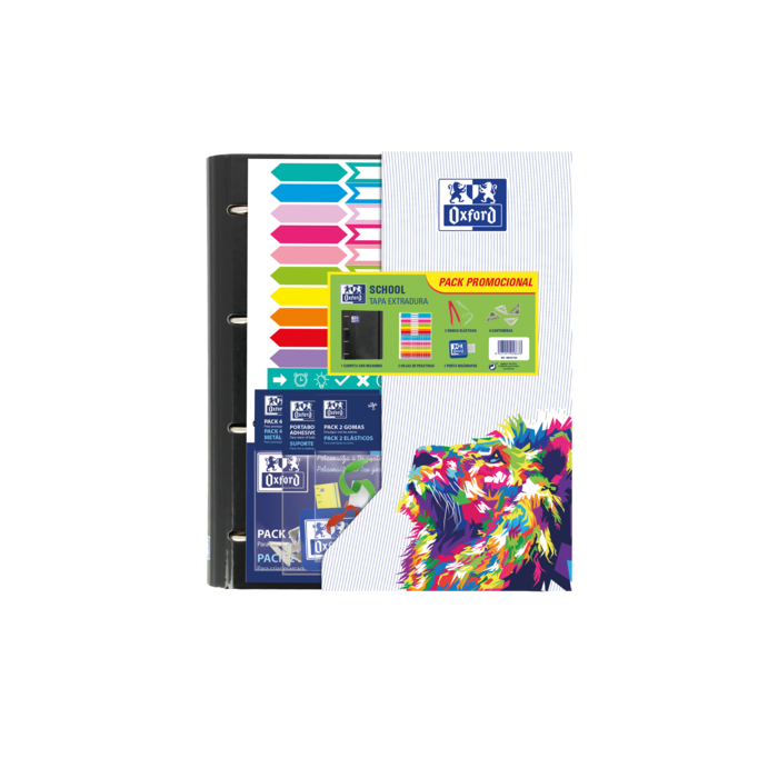 Oxford Europeanbinder Oxfcla A4+ - Carpeta de Tamaño A4+ - Diseño Escolar - Incluye Separadores - Colores Surtidos