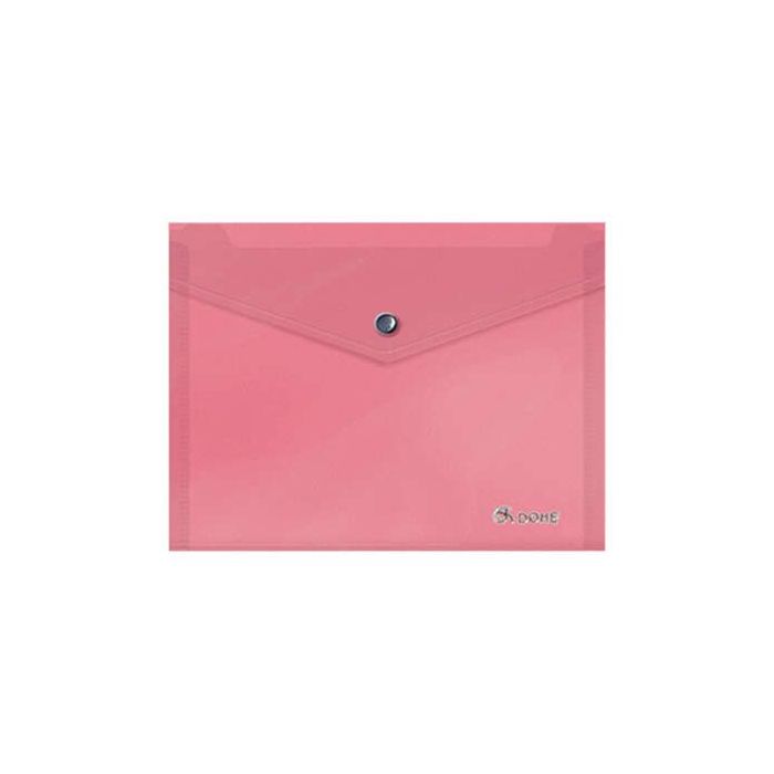 Dohe Carpeta A5 Apaisada - 150 Micras - Apertura Superior y Cierre Broche Automatico - Polipropileno Resistente