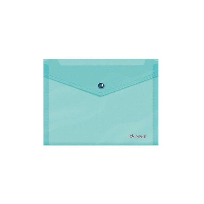 Dohe Carpeta de Polipropileno A5 Apaisado - 150 Micras - Apertura Superior y Cierre Broche Automatico - Resistente y Duradera