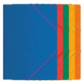 Dohe Carpeta de Gomas con Tres Solapas - Tamaño Folio - Fabricada en Cartulina de Primera Calidad - Plastificada - Cierre de Gomas Planas