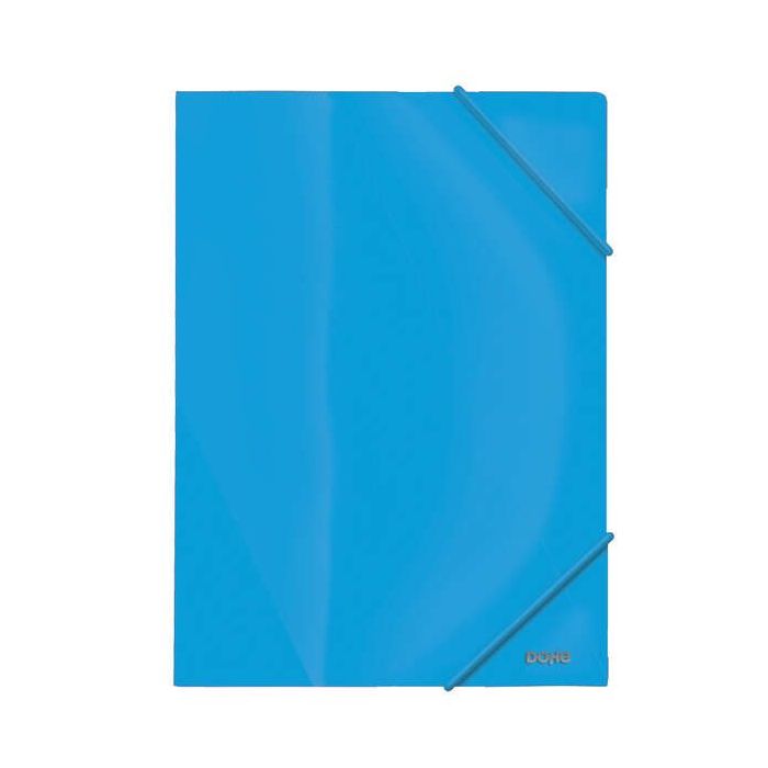 Dohe Carpeta de Gomas con Tres Solapas - 600 Micras - Fabricada en Polipropileno Opaco Cristal - Cierre de Gomas Redondas