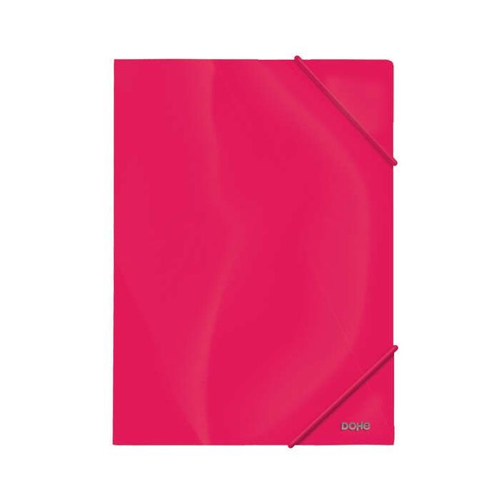 Dohe Carpeta de Gomas con Tres Solapas - 600 Micras - Fabricada en Polipropileno Opaco Cristal - Cierre de Gomas Redondas