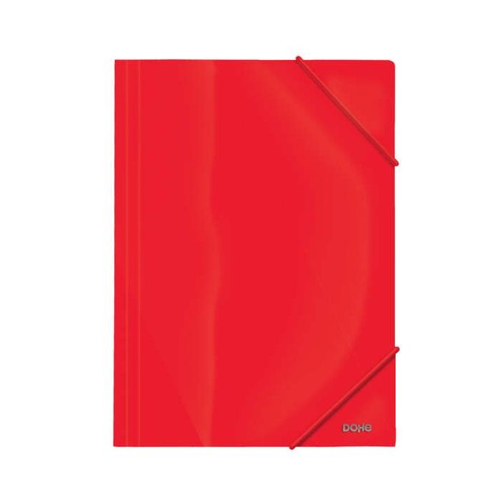 Dohe Carpeta de Gomas con Tres Solapas - 600 Micras - Fabricada en Polipropileno Opaco Cristal - Cierre de Gomas Redondas