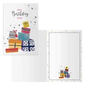 Dohe Tarjeta de Felicitacion de Cumpleaños - 11.5x17cm - Impresion a Todo Color - Estampaciones con Pelicula de Color - Estampacion en Seco - Papel Offset Blanco de 300gr - Incluye Sobre de Color