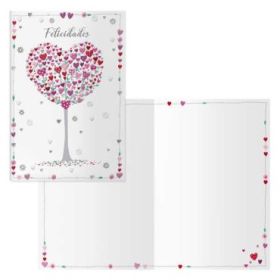 Dohe Tarjeta de Felicitacion de Cumpleaños - 11.5x17cm - Impresion a Todo Color - Estampaciones con Pelicula de Color - Estampacion en Seco - Papel Offset Blanco de 300gr - Incluye Sobre de Color