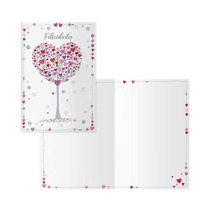 Dohe Tarjeta de Felicitacion de Cumpleaños - 11.5x17cm - Impresion a Todo Color - Estampaciones con Pelicula de Color - Estampacion en Seco - Papel Offset Blanco de 300gr - Incluye Sobre de Color