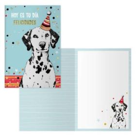 Dohe Tarjeta de Felicitacion de Cumpleaños - 11.5x17cm - Impresion a Todo Color - Estampaciones con Pelicula de Color - Estampacion en Seco - Papel Offset Blanco de 300gr - Incluye Sobre de Color