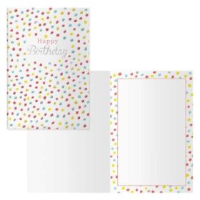 Dohe Tarjeta de Felicitacion de Cumpleaños - 11.5x17cm - Impresion a Todo Color - Estampaciones con Pelicula de Color - Estampacion en Seco - Papel Offset Blanco de 300gr - Incluye Sobre de Color