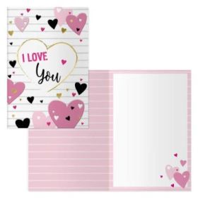 Dohe Tarjeta de Felicitacion de San Valentin - 11.5x17cm - Impresas a Todo Color - Estampaciones con Pelicula de Color - Estampacion en Seco - Papel Offset Blanco de 300gr - Incluye Sobre de Color