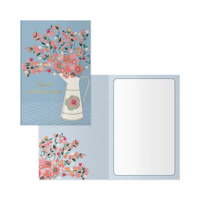 Dohe Tarjeta de Felicitacion de San Valentin - 11.5x17cm - Impresas a Todo Color - Estampaciones con Pelicula de Color - Estampacion en Seco - Papel Offset Blanco de 300gr - Incluye Sobre de Color