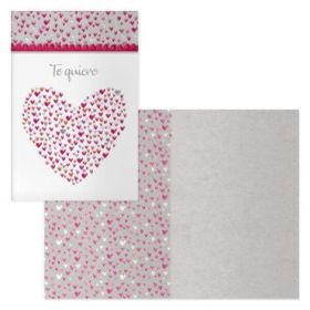 Dohe Tarjeta de Felicitacion de San Valentin - 11.5x17cm - Impresas a Todo Color - Estampaciones con Pelicula de Color - Estampacion en Seco - Papel Offset Blanco de 300gr - Incluye Sobre de Color