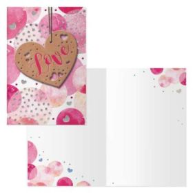 Dohe Tarjeta de Felicitacion de San Valentin - 11.5x17cm - Impresas a Todo Color - Estampaciones con Pelicula de Color - Estampacion en Seco - Papel Offset Blanco de 300gr - Incluye Sobre de Color