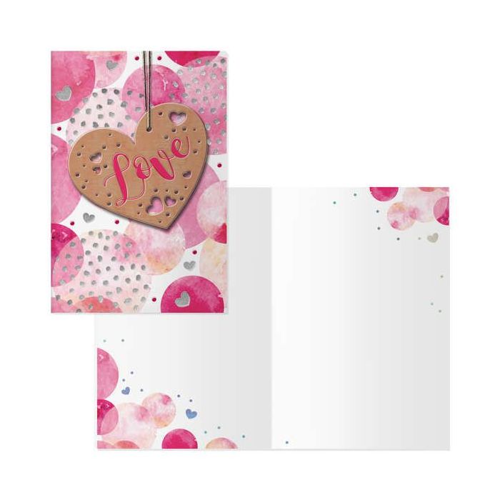 Dohe Tarjeta de Felicitacion de San Valentin - 11.5x17cm - Impresas a Todo Color - Estampaciones con Pelicula de Color - Estampacion en Seco - Papel Offset Blanco de 300gr - Incluye Sobre de Color