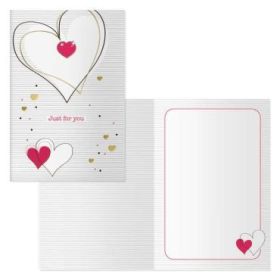 Dohe Tarjeta de Felicitacion de San Valentin - 11.5x17cm - Impresion a Todo Color - Estampaciones con Pelicula de Color - Estampacion en Seco - Papel Offset Blanco de 300gr - Incluye Sobre de Color