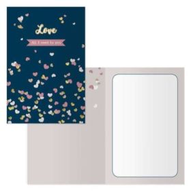 Dohe Tarjeta de Felicitacion de San Valentin - 11.5x17cm - Impresion a Todo Color - Estampaciones con Pelicula de Color - Estampacion en Seco - Papel Offset Blanco de 300gr - Incluye Sobre de Color