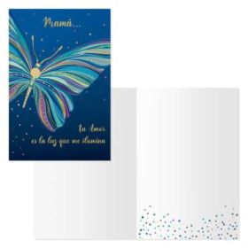 Dohe Tarjeta de Felicitacion Dia de la Madre - 11.5x17cm - Impresas a Todo Color - Estampaciones con Pelicula de Color - Estampacion en Seco - Papel Offset Blanco de 300gr - Incluye Sobre de Color
