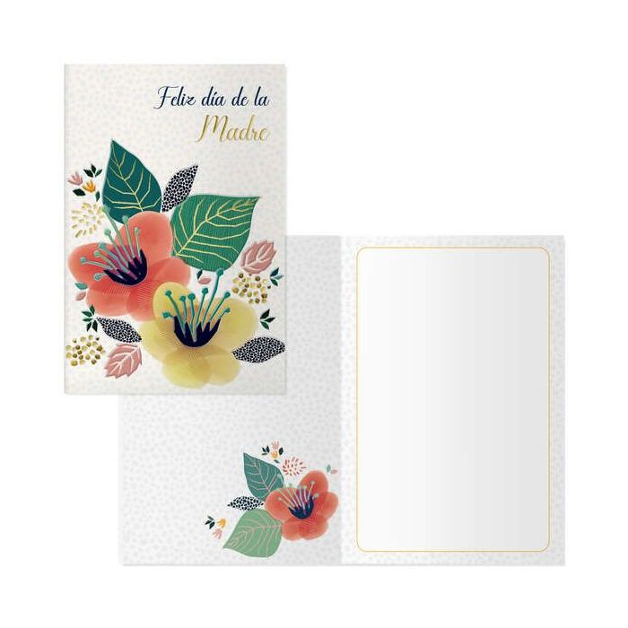 Dohe Tarjeta de Felicitacion Dia de la Madre - 11.5x17cm - Impresas a Todo Color - Estampaciones con Pelicula de Color - Estampacion en Seco - Papel Offset Blanco de 300gr - Incluye Sobre de Color