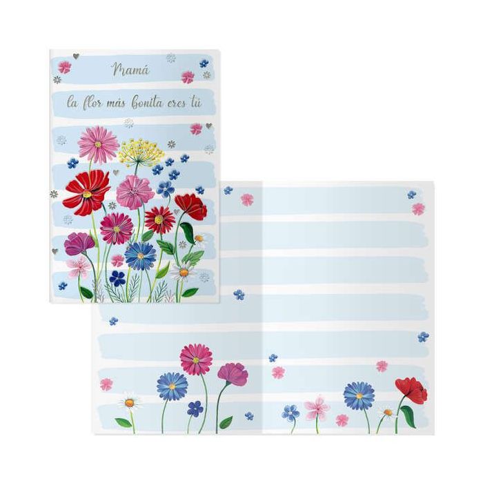 Dohe Tarjeta de Felicitacion Dia de la Madre - 11.5x17cm - Impresas a Todo Color - Estampaciones con Pelicula de Color - Estampacion en Seco - Papel Offset Blanco de 300gr - Incluye Sobre de Color