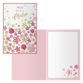 Dohe Tarjeta de Felicitacion Dia de la Madre - 11.5x17cm - Impresas a Todo Color - Estampaciones con Pelicula de Color - Estampacion en Seco - Papel Offset Blanco de 300gr - Incluye Sobre de Color
