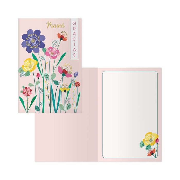 Dohe Tarjeta de Felicitacion Dia de la Madre - 11.5x17cm - Impresion a Todo Color - Estampaciones con Pelicula de Color - Estampacion en Seco - Papel Offset Blanco de 300gr - Incluye Sobre de Color