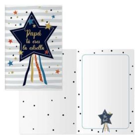 Dohe Tarjeta de Felicitacion Dia del Padre - 11.5x17cm - Impresion a Todo Color - Estampaciones con Pelicula de Color - Estampacion en Seco - Papel Offset Blanco de 300gr - Incluye Sobre de Color