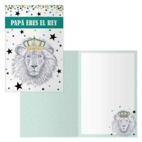 Dohe Tarjeta de Felicitacion Dia del Padre - 11.5x17cm - Impresion a Todo Color - Estampaciones con Pelicula de Color - Papel Offset Blanco de 300gr - Incluye Sobre de Color