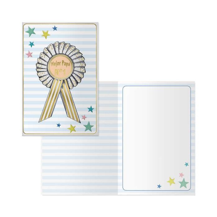 Dohe Tarjeta de Felicitacion Dia del Padre - 11.5x17cm - Impresion a Todo Color - Estampaciones con Pelicula de Color - Papel Offset Blanco de 300gr - Incluye Sobre de Color