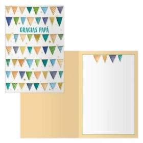 Dohe Tarjeta de Felicitacion Dia del Padre - 11.5x17cm - Impresion a Todo Color - Estampaciones con Pelicula de Color - Papel Offset Blanco de 300gr - Incluye Sobre de Color