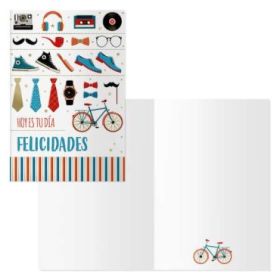 Dohe Tarjeta de Felicitacion Dia del Padre - 11.5x17cm - Impresion a Todo Color - Estampaciones con Pelicula de Color - Papel Offset Blanco de 300gr - Incluye Sobre de Color
