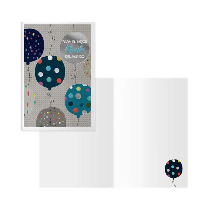 Dohe Tarjeta de Felicitacion para Abuelo - 11.5x17cm - Impresion a Todo Color - Estampaciones con Pelicula de Color - Estampacion en Seco - Papel Offset Blanco de 300gr - Incluye Sobre de Color