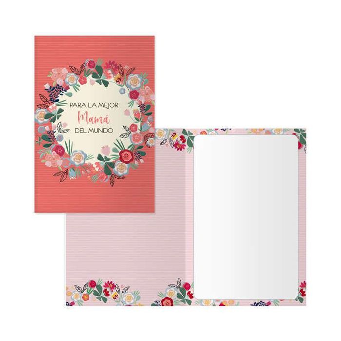 Dohe Tarjeta de Felicitacion para Madres - 11.5x17cm - Impresion a Todo Color - Estampaciones con Pelicula de Color - Estampacion en Seco - Papel Offset Blanco de 300gr - Incluye Sobre de Color