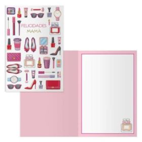 Dohe Tarjeta de Felicitacion para Padres - 11.5x17cm - Impresion a Todo Color - Estampaciones con Pelicula de Color - Estampacion en Seco - Papel Offset Blanco de 300gr - Incluye Sobre de Color