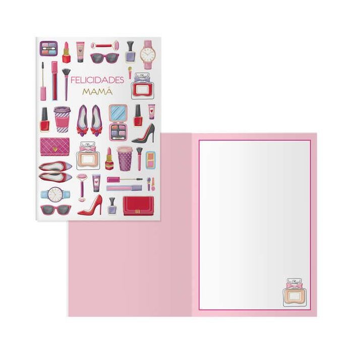 Dohe Tarjeta de Felicitacion para Padres - 11.5x17cm - Impresion a Todo Color - Estampaciones con Pelicula de Color - Estampacion en Seco - Papel Offset Blanco de 300gr - Incluye Sobre de Color