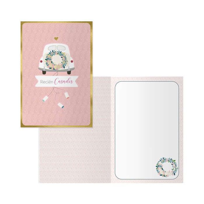 Dohe Tarjeta de Felicitacion para Parejas - 11.5x17cm - Impresas a Todo Color - Estampaciones con Pelicula de Color - Estampacion en Seco - Papel Offset Blanco de 300gr - Incluye Sobre de Color