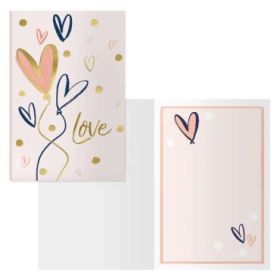 Dohe Tarjeta de Felicitacion para Parejas - 11.5x17cm - Impresion a Todo Color - Estampaciones con Pelicula de Color - Estampacion en Seco - Papel Offset Blanco de 300gr - Incluye Sobre de Color