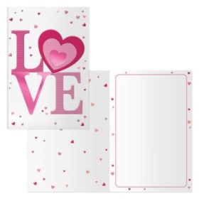Dohe Tarjeta de Felicitacion San Valentin - 11.5x17cm - Impresion a Todo Color - Estampaciones con Pelicula de Color - Estampacion en Seco - Papel Offset Blanco de 300gr - Incluye Sobre de Color