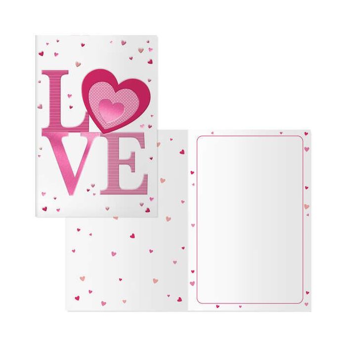 Dohe Tarjeta de Felicitacion San Valentin - 11.5x17cm - Impresion a Todo Color - Estampaciones con Pelicula de Color - Estampacion en Seco - Papel Offset Blanco de 300gr - Incluye Sobre de Color