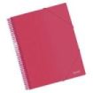 Dohe Carpeta con 20 Fundas Tamaño A4 - Tapa de Polipropileno Opaco de 800 Micras - Fundas Transparentes de 80 Micras - Espiral de Plastico de Color - Gomas Elasticas a Juego