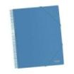 Dohe Carpeta con 40 Fundas Tamaño A4 - Tapa de Polipropileno Opaco de 800 Micras - Fundas Transparentes de 80 Micras - Espiral de Plastico Colorido - Gomas Elasticas a Juego