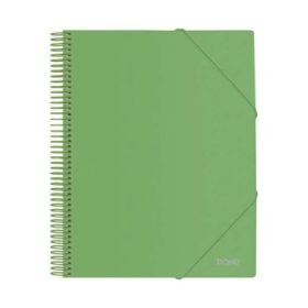 Dohe Carpeta con 40 Fundas Tamaño A4 - Tapa de Polipropileno Opaco de 800 Micras - Fundas Transparentes de 80 Micras - Espiral de Plastico de Color - Gomas Elasticas a Juego