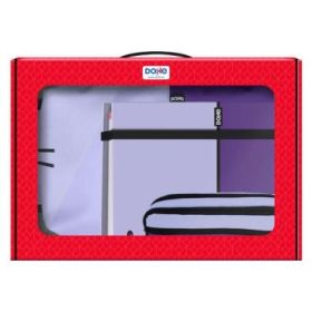 Dohe Pack Mochila, Carpeta y Portatodo Duo - Maletin Regalo 365x515x105mm - Carpeta A4 Recambio - Mochila 3 Compartimentos Grande - Portatodo Triple