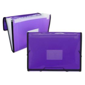 Ingraf Carpeta Frame Fuelle 13 Bolsillos Tamaño A4 - Polipropileno Translucido - Gomas y Solapas - Color Morado